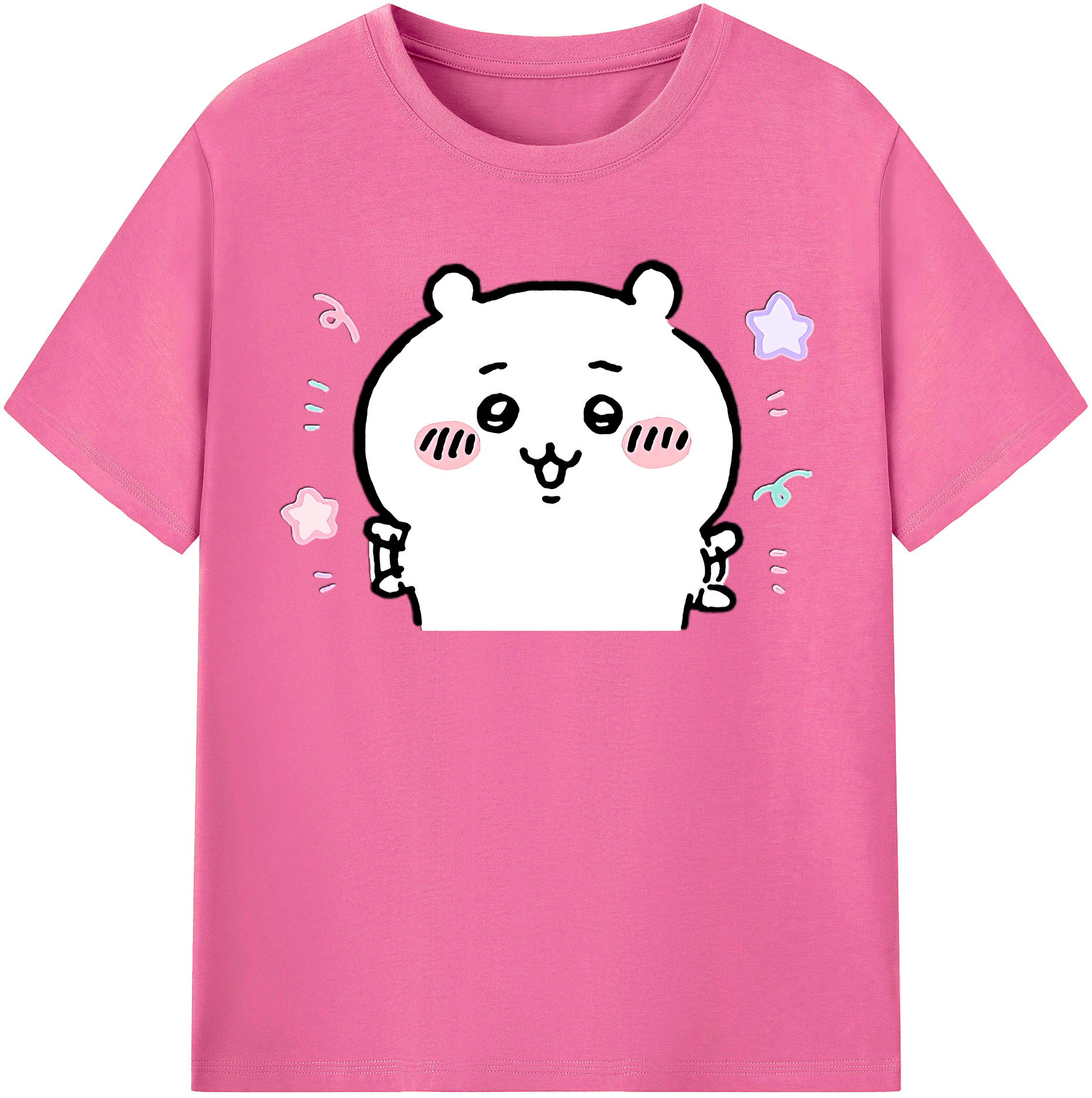 （画像用） ちいかわ ちいかわ Chii-kawa chiikawa レディースカジュアルプリントTシャツ（綿100％）